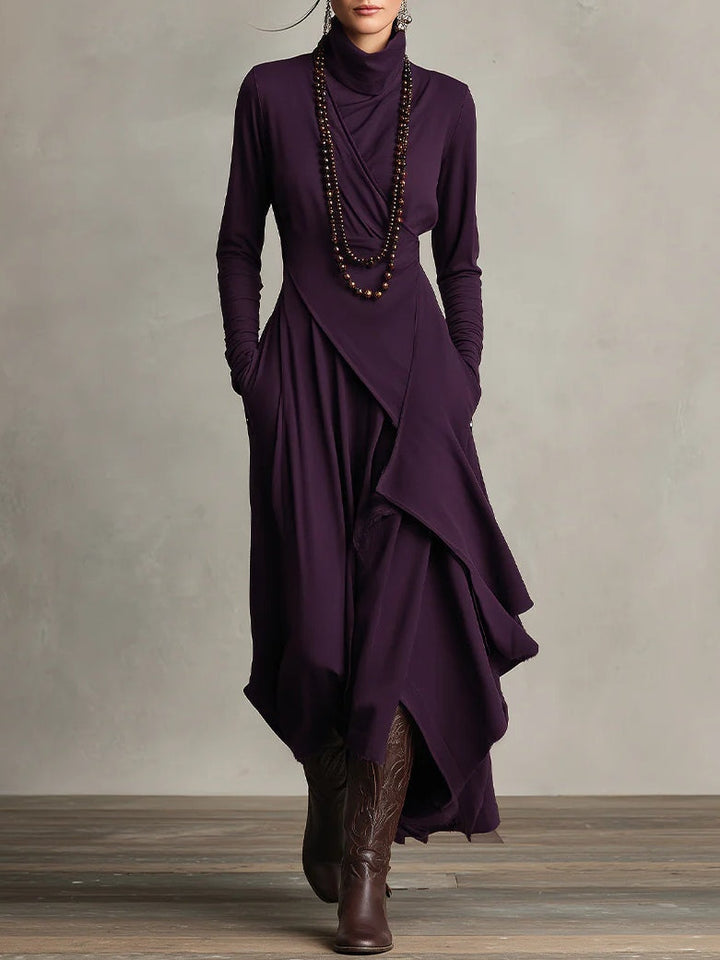 Sierra | Elegant Højhalset Maxi Kjole