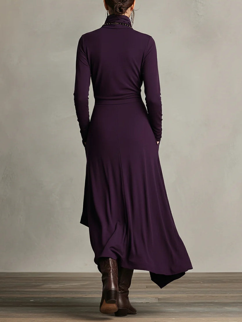 Sierra | Elegant Højhalset Maxi Kjole
