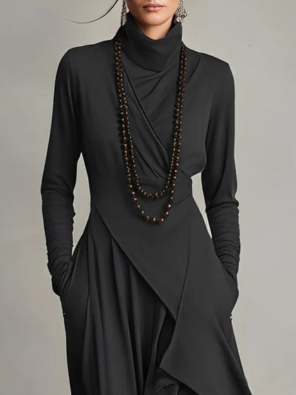Sierra | Elegant Højhalset Maxi Kjole