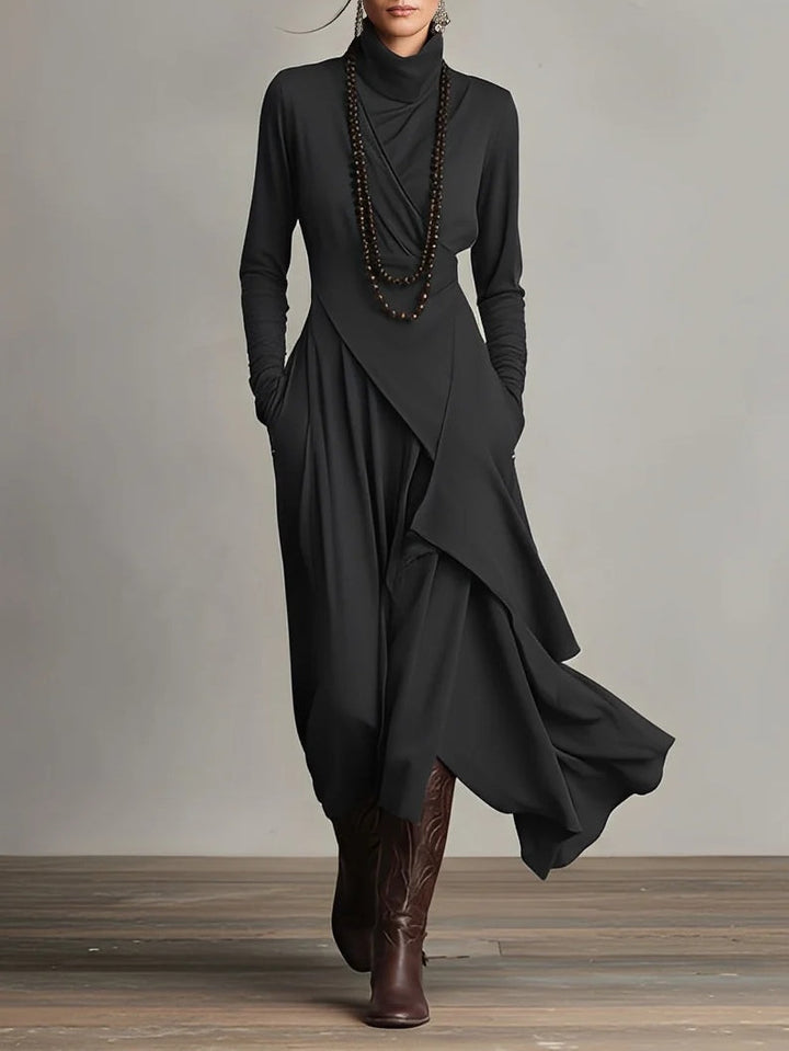 Sierra | Elegant Højhalset Maxi Kjole