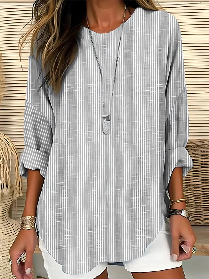 Madison | Chic Stribet Silhuet Bluse