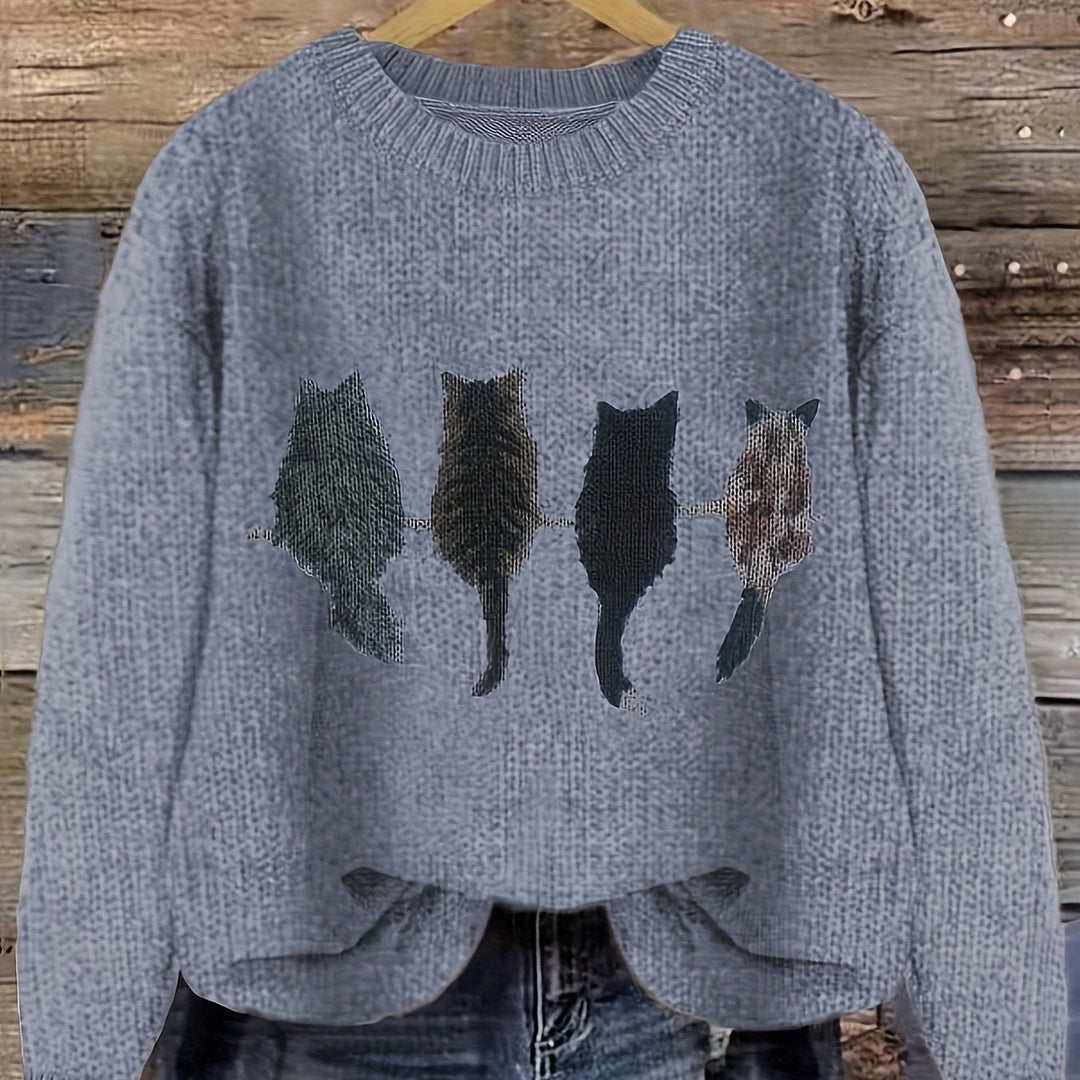 Tamara | Cozy Kat-Print Sweater