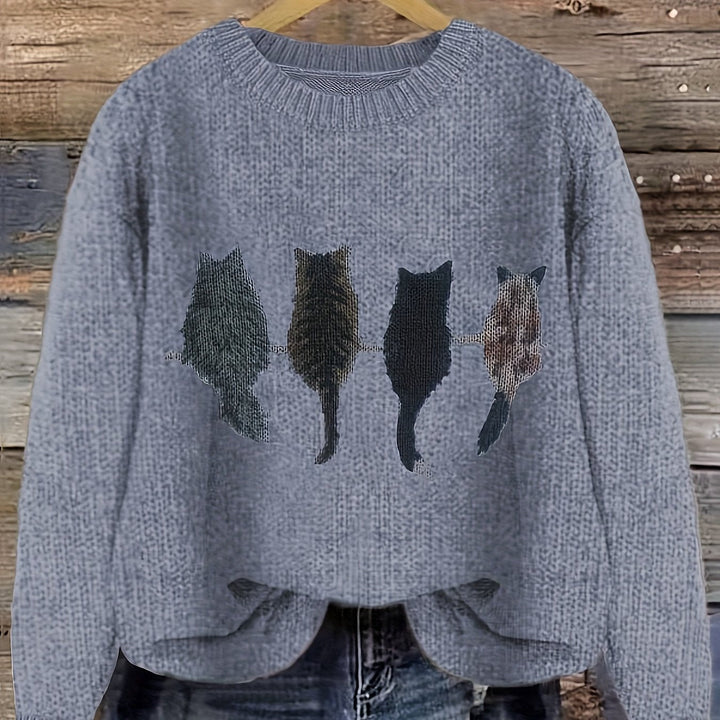 Tamara | Cozy Kat-Print Sweater