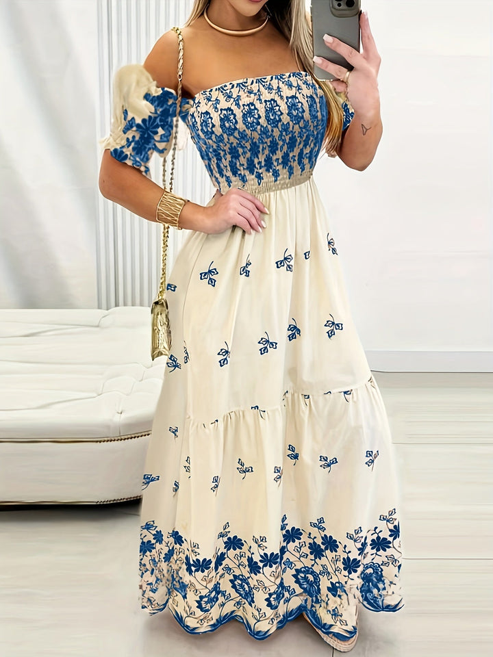 Seraphina | Off-Shoulder Blomster Maxi Kjole