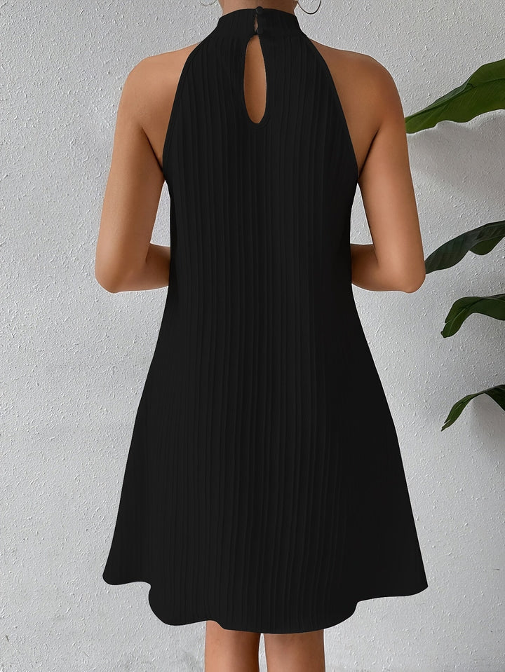Talia | Tekstureret Halterneck Mini Kjole