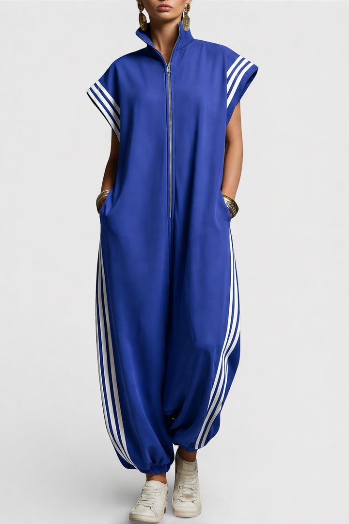 Valentina | Stilfuld ærmeløs lynlås jumpsuit