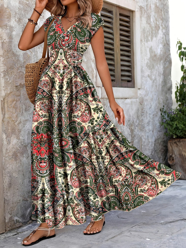 Roberta | Bohemian Paisley Maxi Kjole