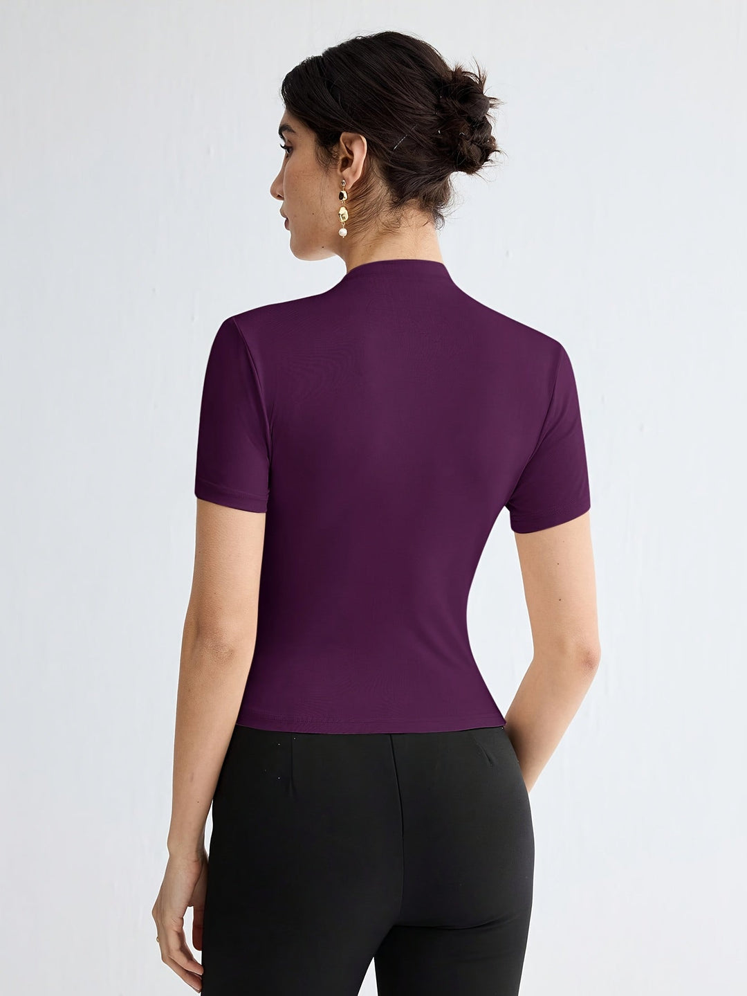 Sienna | Mock Neck Kortærmet Top