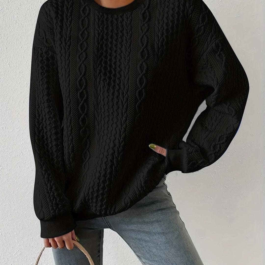 Joyce | Tekstureret Kabelstrik Sweatshirt