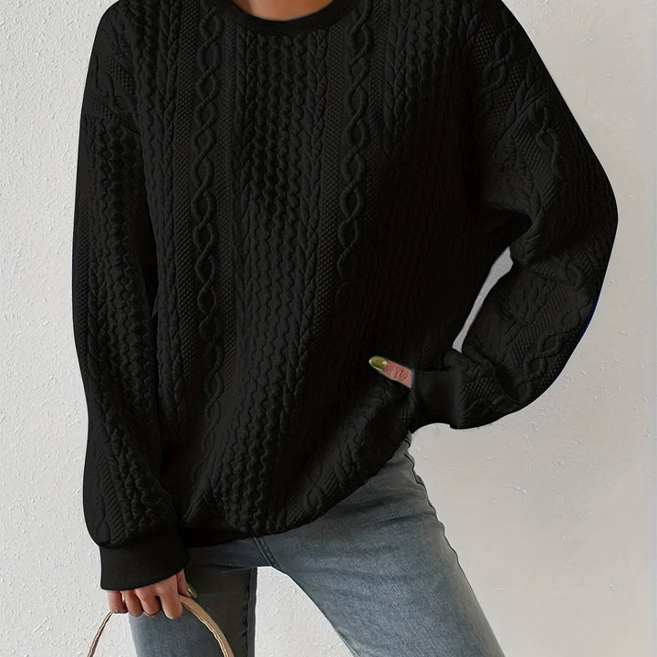Joyce | Tekstureret Kabelstrik Sweatshirt