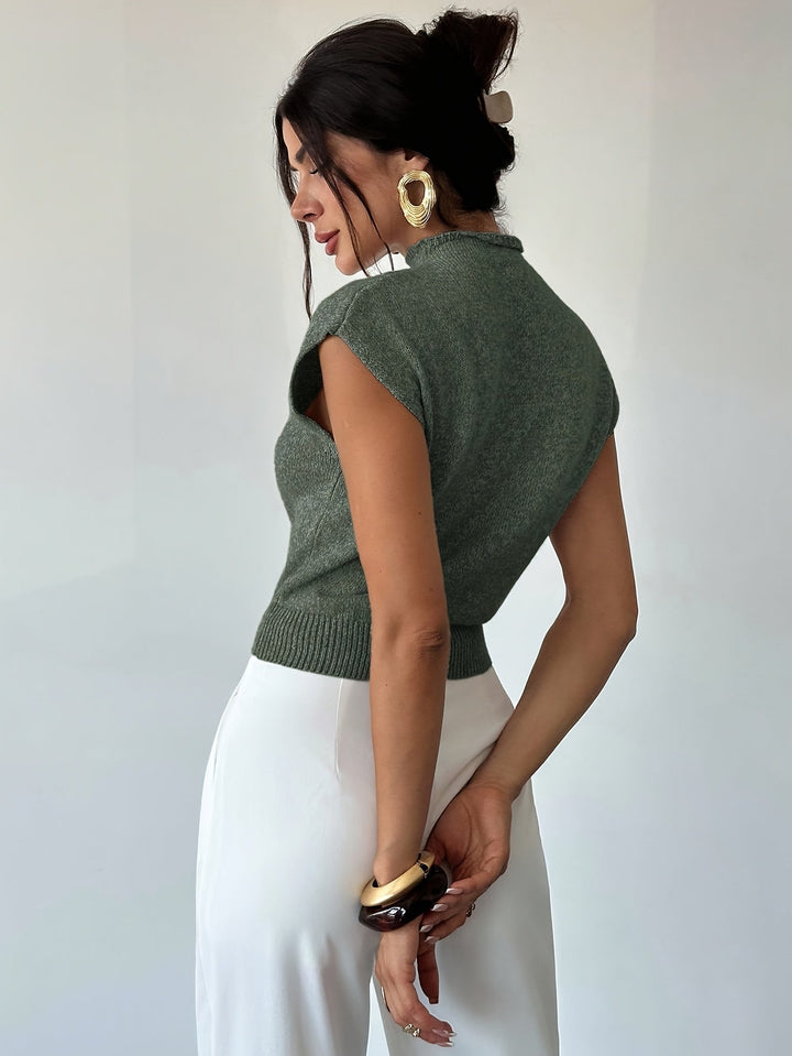 Claudia | Mock Neck Ærmeløs Sweater Vest