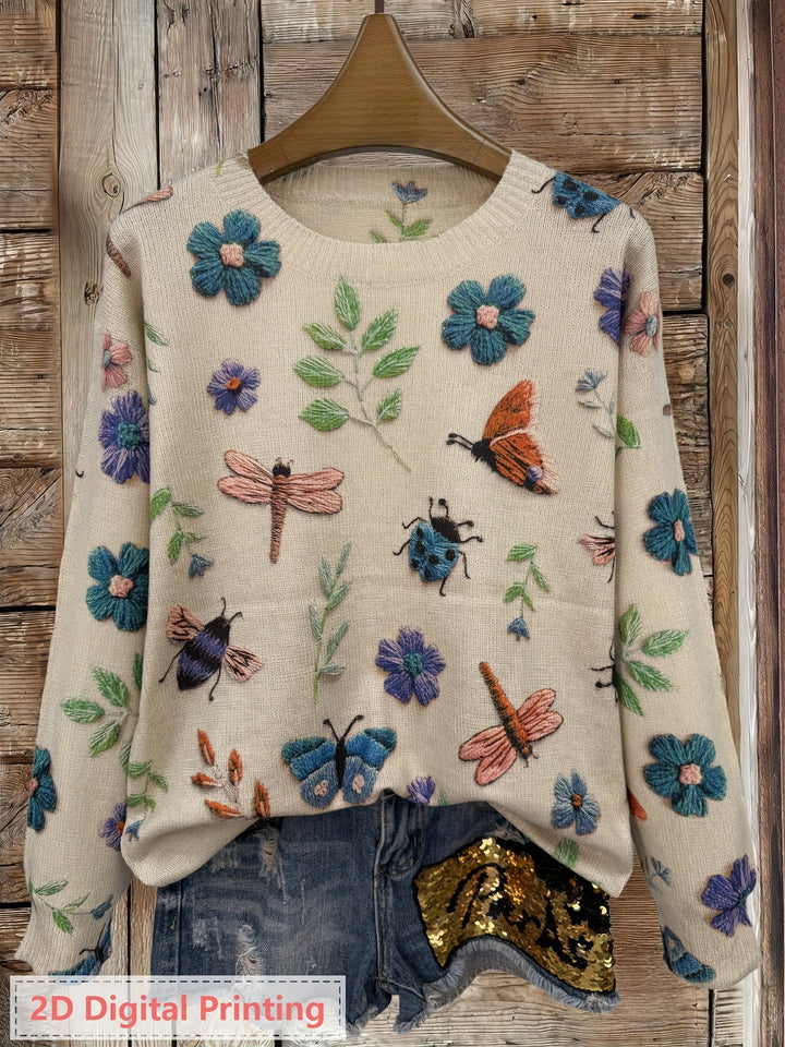 Elsie | Botanisk Print Crewneck Sweater