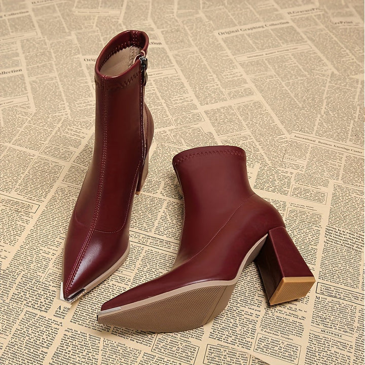 Josephine | Spidse Chunky Heel Ankelstøvler