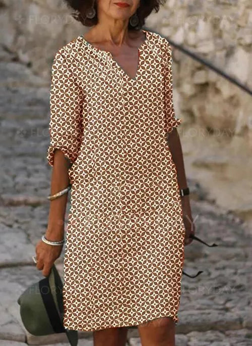 Celia | Vintage Split-Neck Sommerkjole