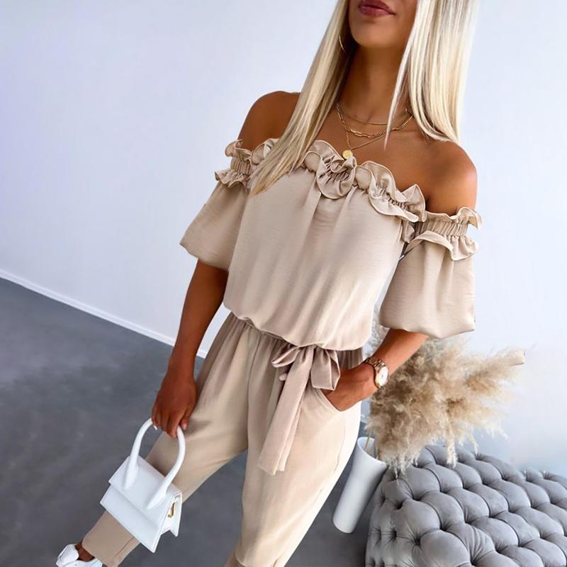 Carmella | Stilig Off-Shoulder Tie-Waist Jumpsuit