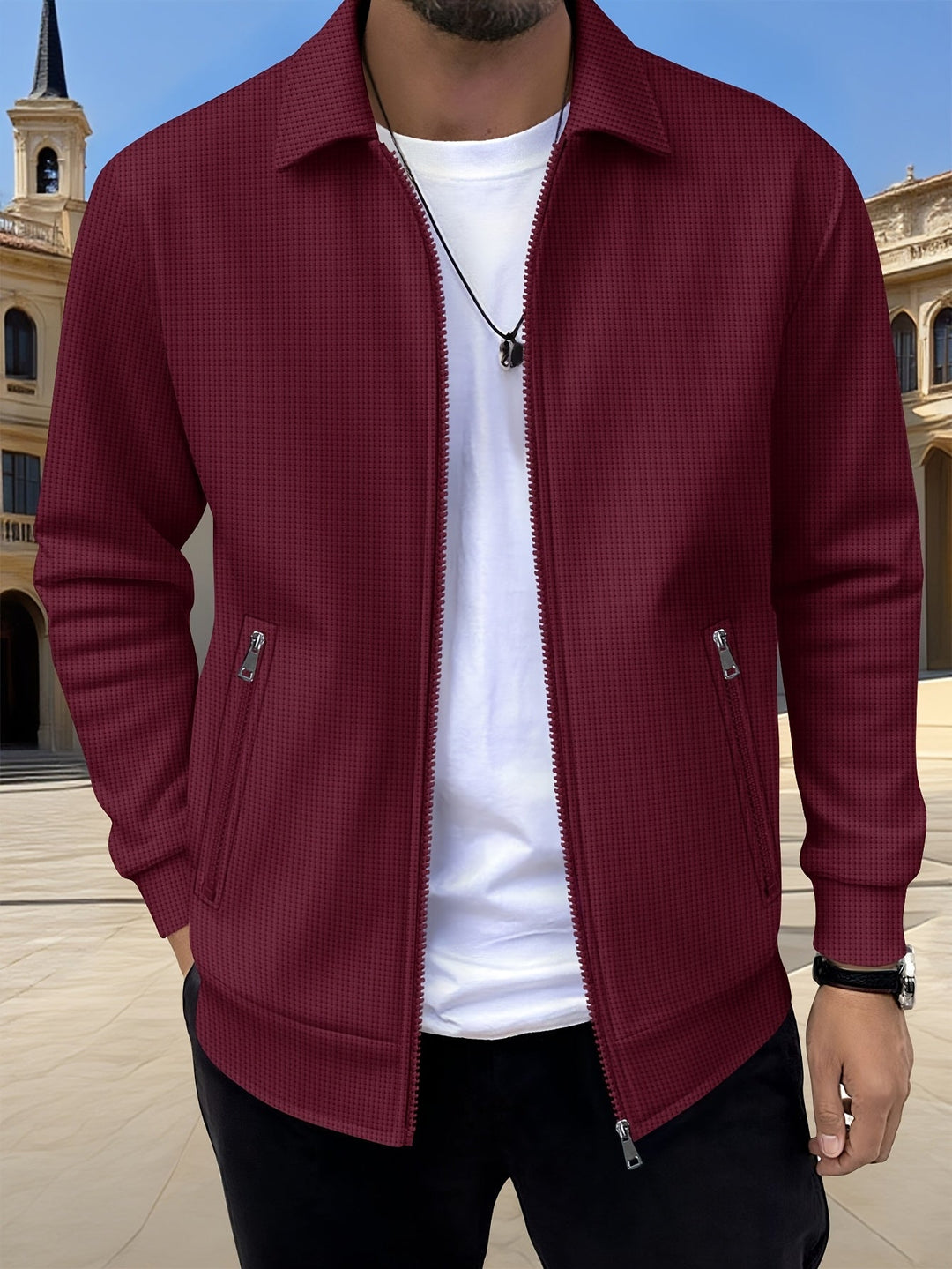Cameron | Tekstureret Zip Jakke