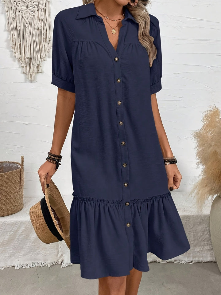 Maevelle | Knapdetaljeret Boho Midi Kjole