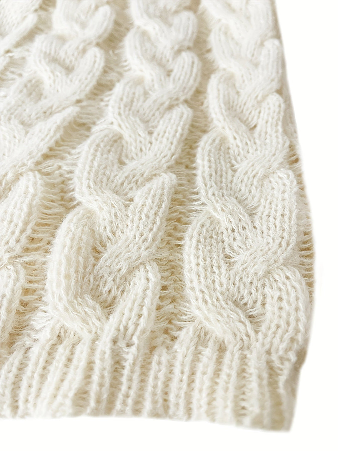 Florence | Afslappet Kabelstrik V-Hals Sweater