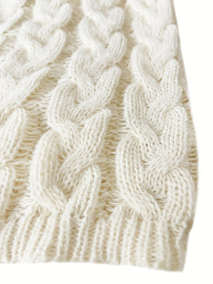 Florence | Afslappet Kabelstrik V-Hals Sweater