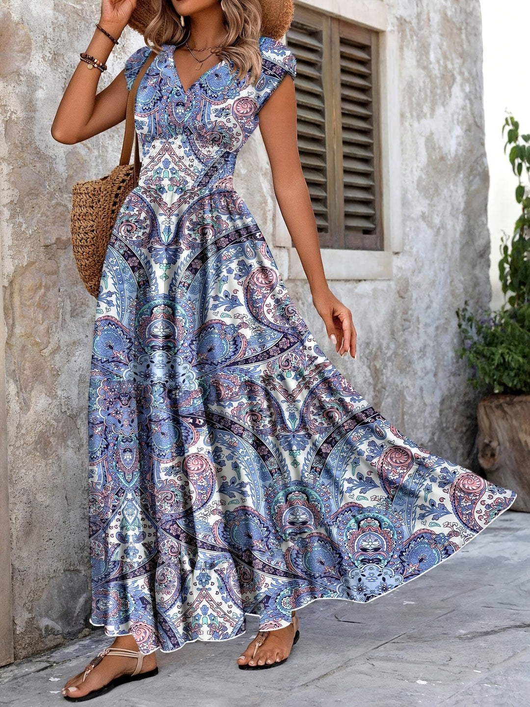 Roberta | Bohemian Paisley Maxi Kjole