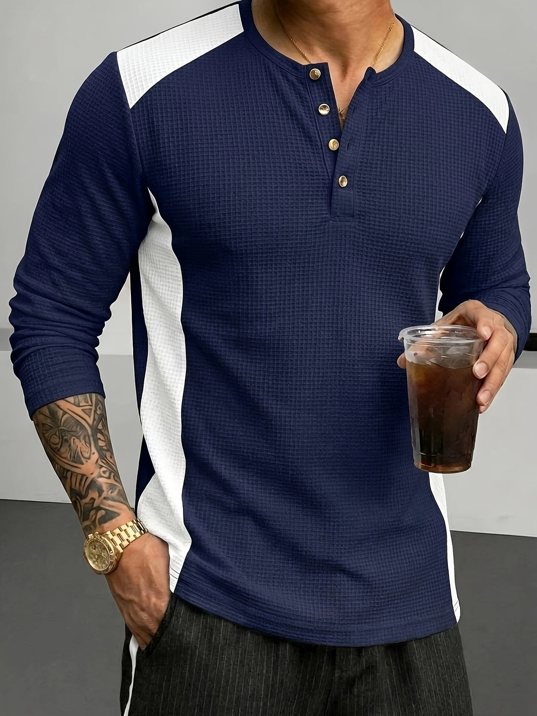 Curtis | Tekstureret Langærmet Henley