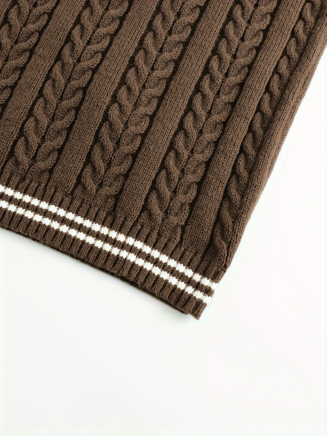 Gideon | Kabelstrikket V-hals Sweater Vest