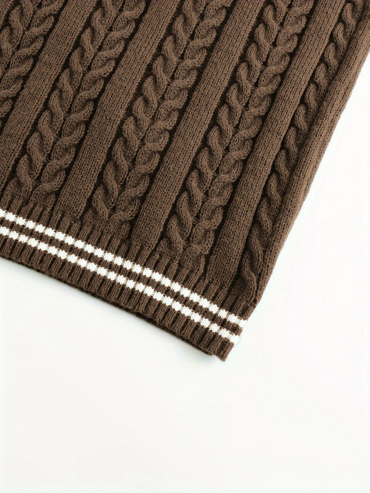 Gideon | Kabelstrikket V-hals Sweater Vest