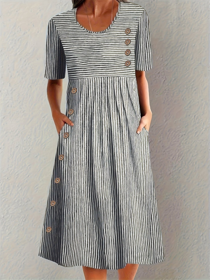 Sophie | Casual Stribet Sommerkjole