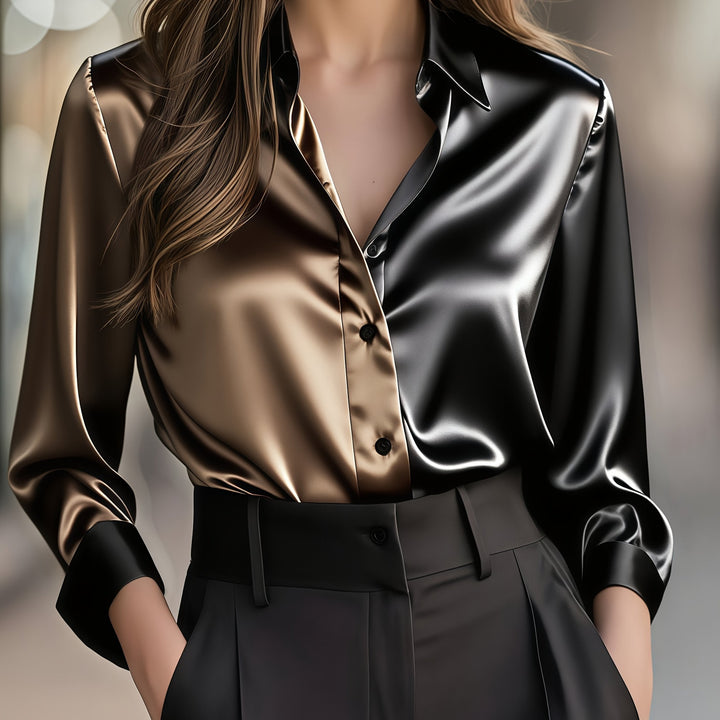 Helene | Raffineret Farveblok Bluse