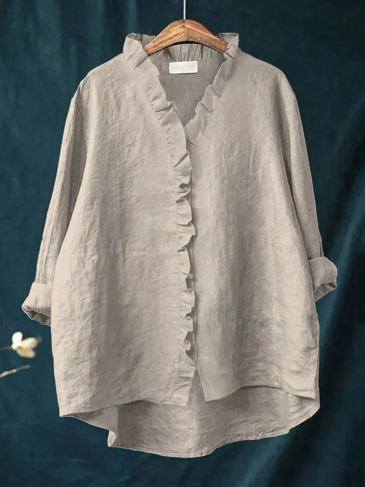 Eliza | Casual Ruffle V-Hals Bluse