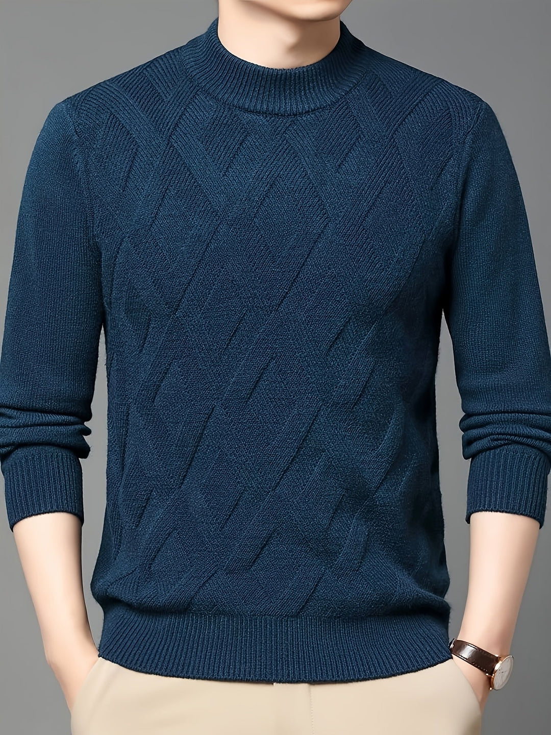 Ellis | Tekstureret Mock-Neck Sweater