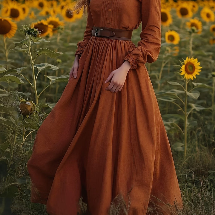 Emmeline | Vintage Plisseret Maxi Kjole