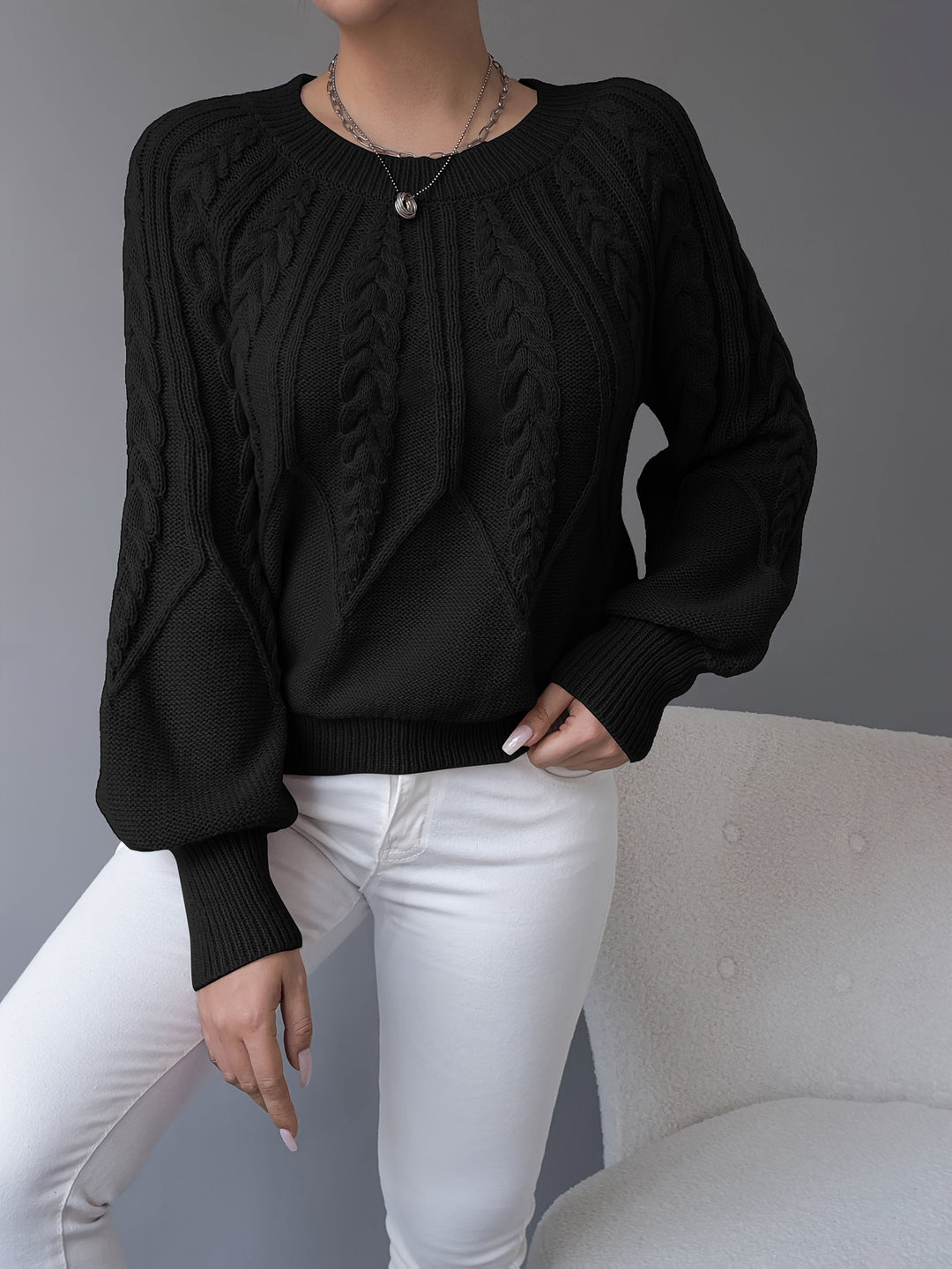 Elsie | Kabelstrikket Tekstur Sweater