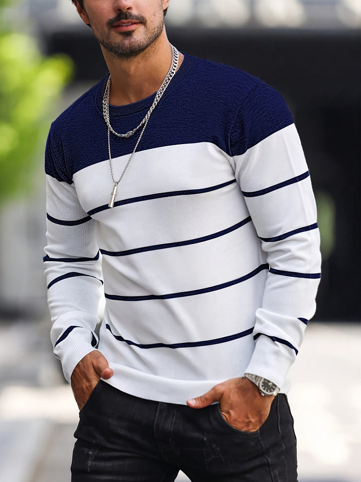 Henry | Stribet Crew Neck Sweater
