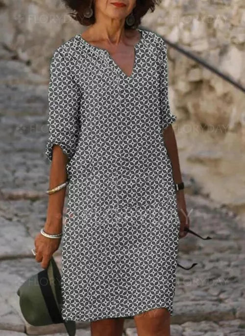 Celia | Vintage Split-Neck Sommerkjole