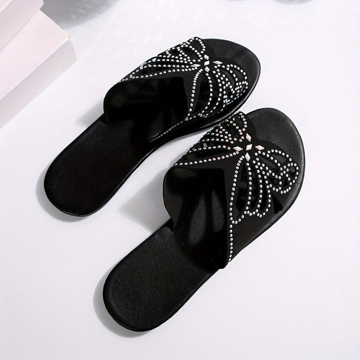 Faye | Funklende Sommerfugle Slide Sandaler