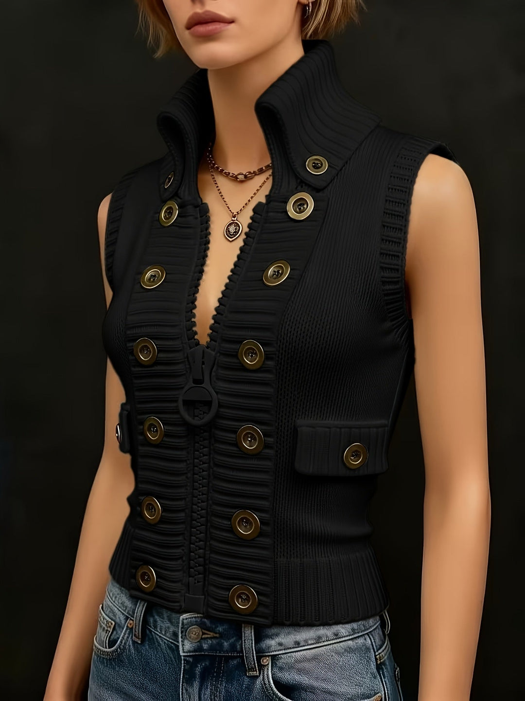 Tessa | Høj-krave Zip Vest