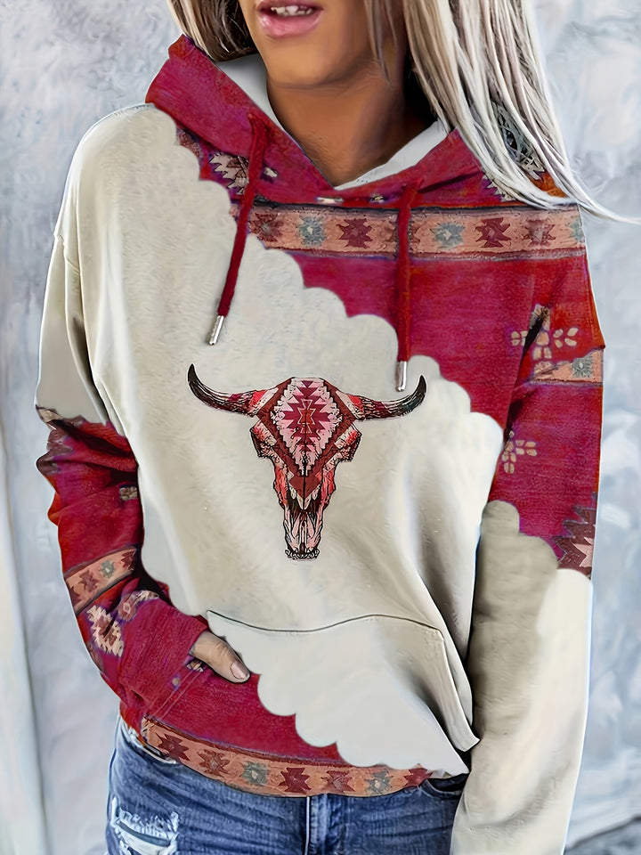Tamsin | Western-inspireret Print Hoodie