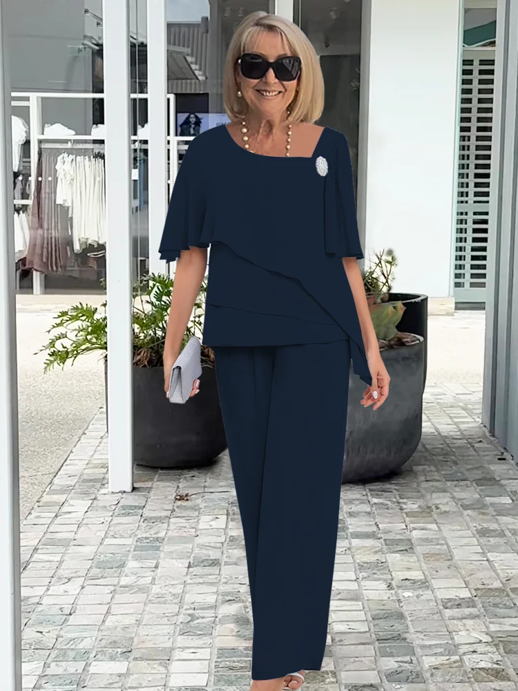 Caroline | Elegant Sæt med Bred Ærme og Bukser