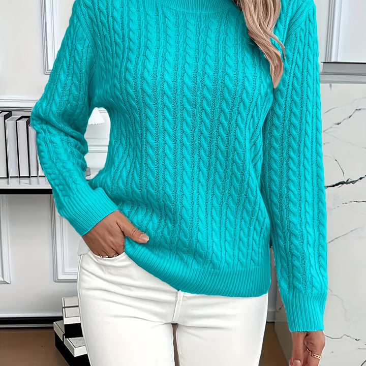 Faye | Kabelstrikket Rundhalset Sweater