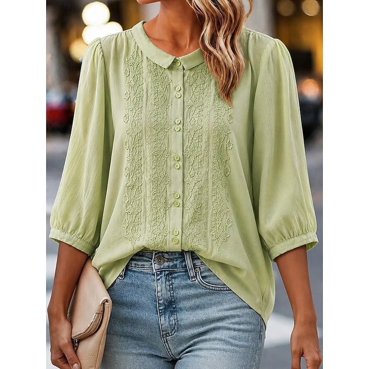 Paige | Broderet Peter Pan Krave Bluse