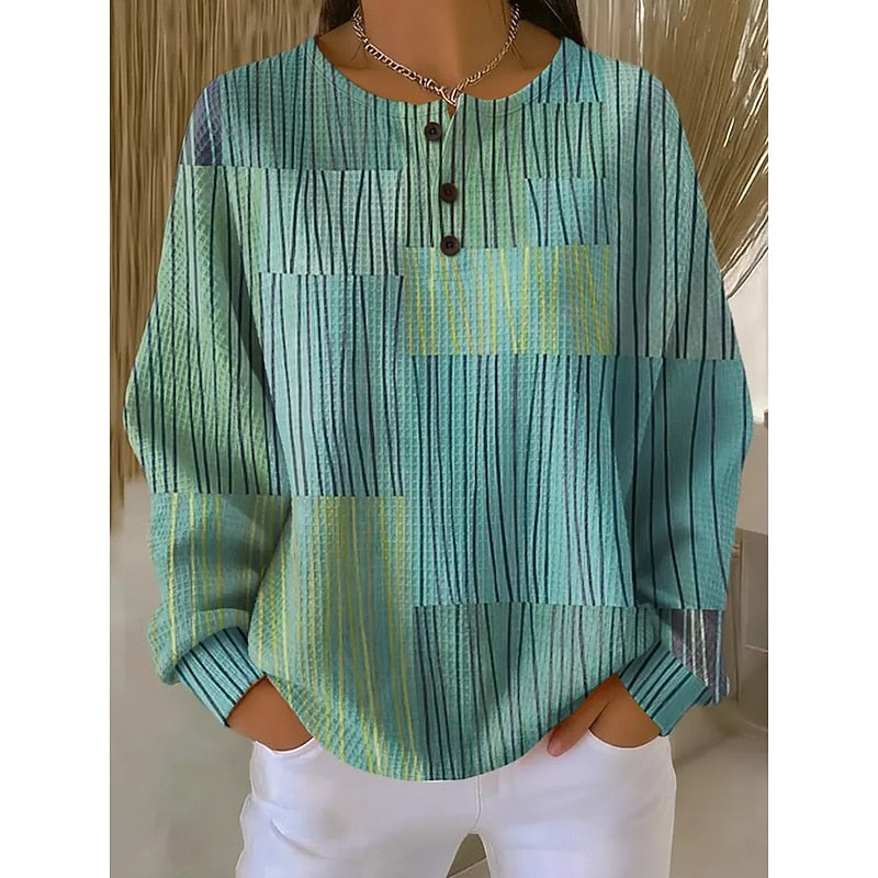 Melodi | Sweatshirt med knap-krave print