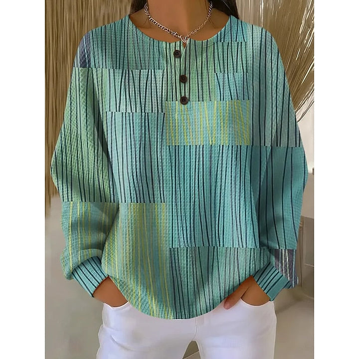 Melodi | Sweatshirt med knap-krave print
