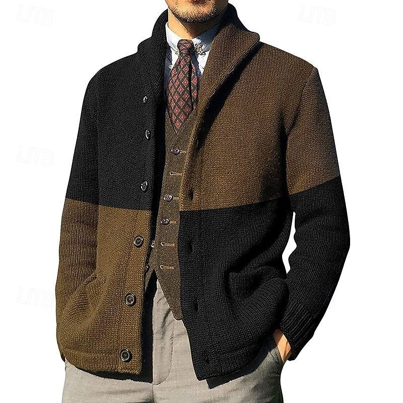 Frederick | Farveblok Skulderkrave Cardigan
