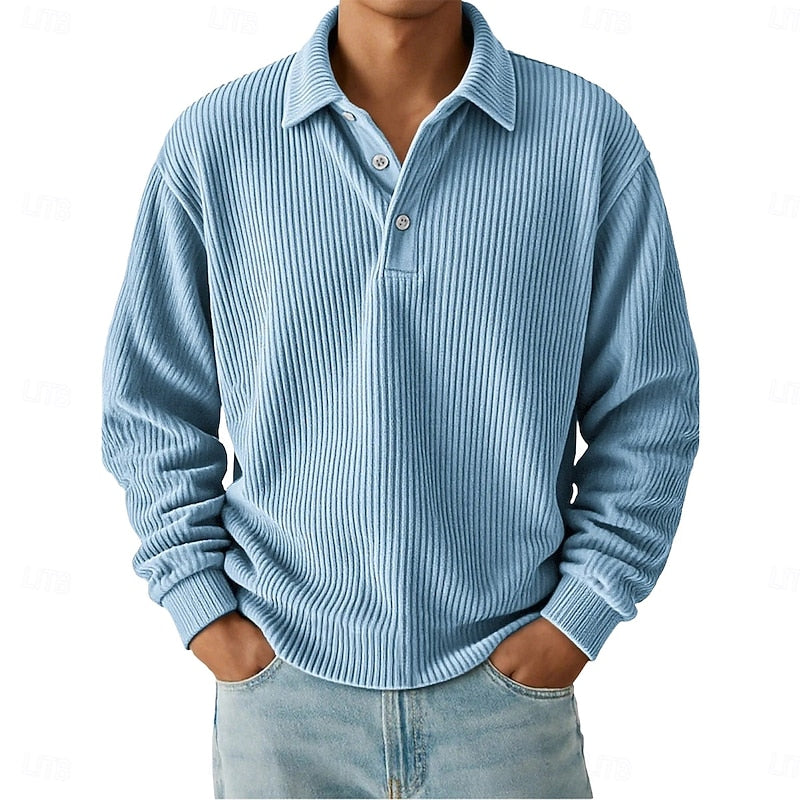 Wallace | Tekstureret Langærmet Polo Shirt