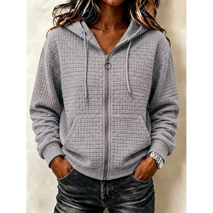 Kathryn | Tekstureret Zip-Up Hoodie