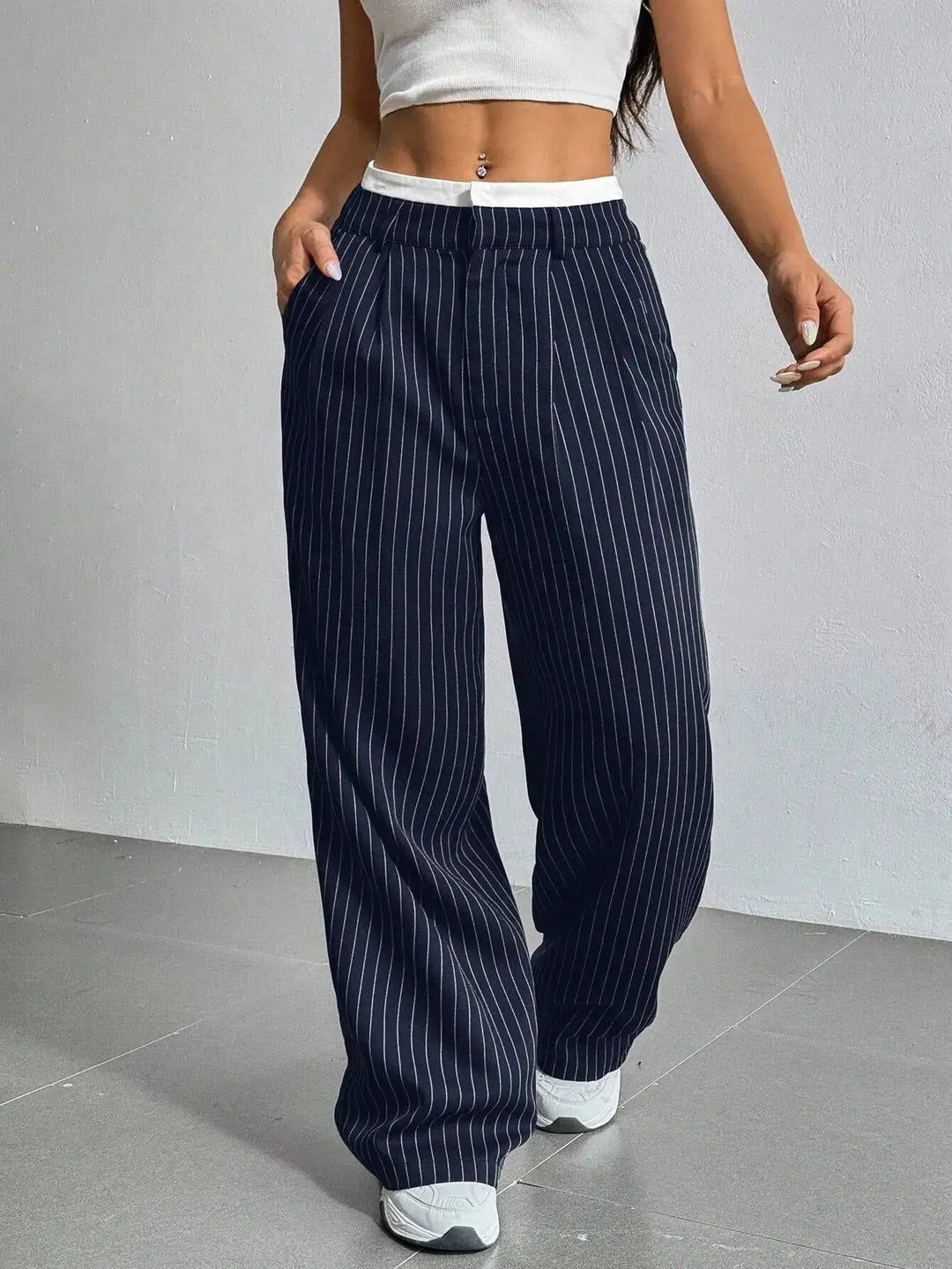 Grace | Casual Stribet Bred Bukser