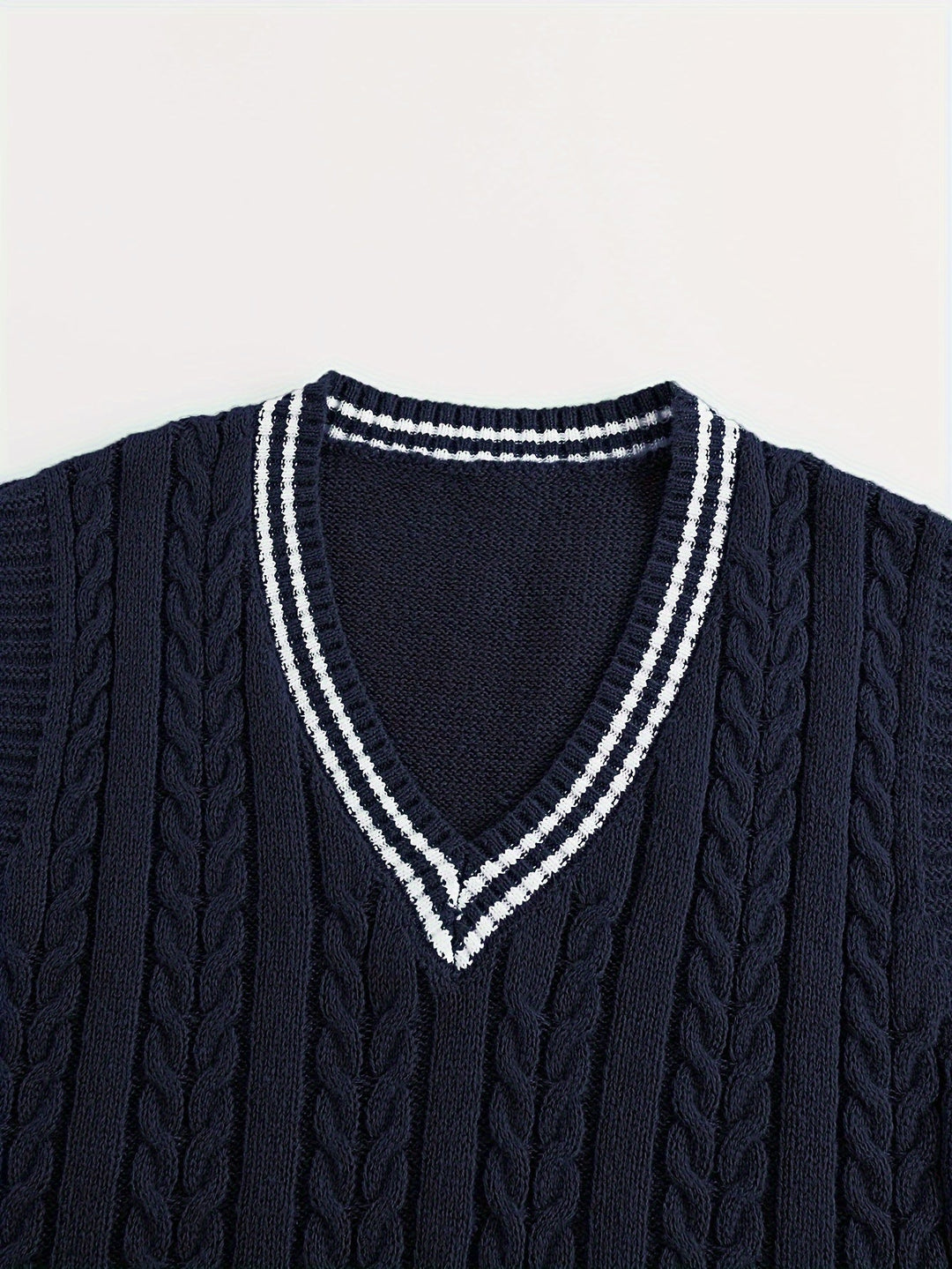 Gideon | Kabelstrikket V-hals Sweater Vest