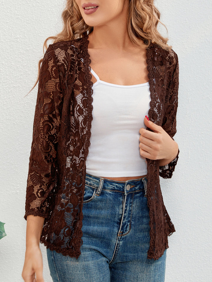 Cassandra | Floral Openwork Cardigan