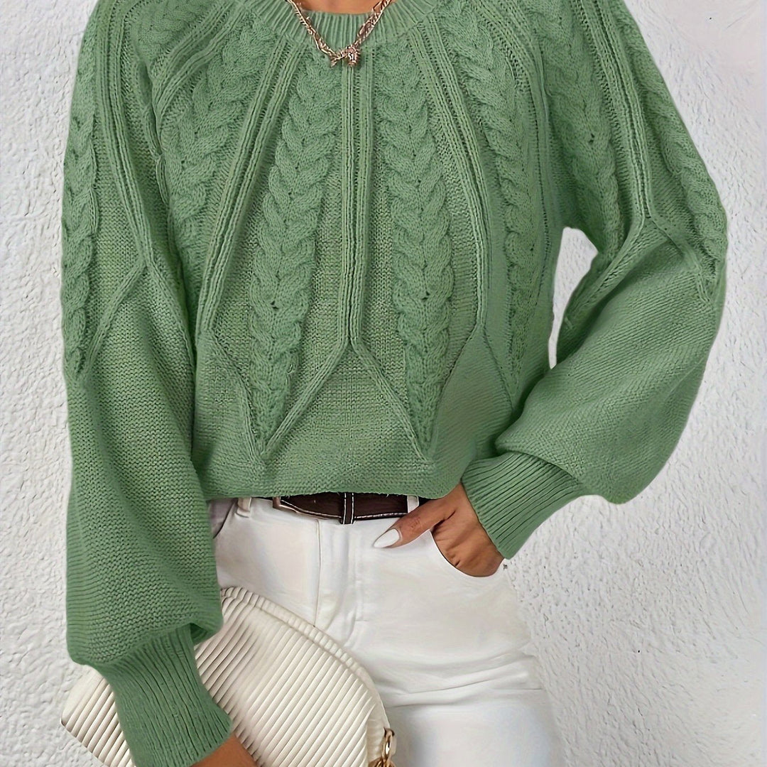 Cassidy | Kabelstrikket Rundhalset Sweater